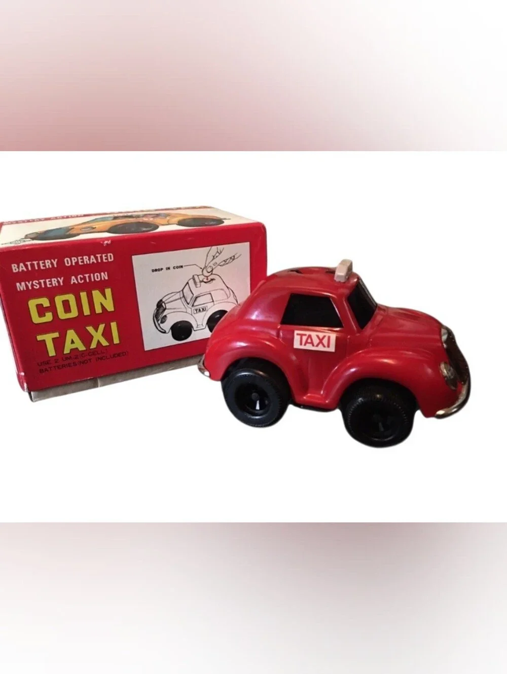 Mystery Action Coin Taxi Vintage Red Toy